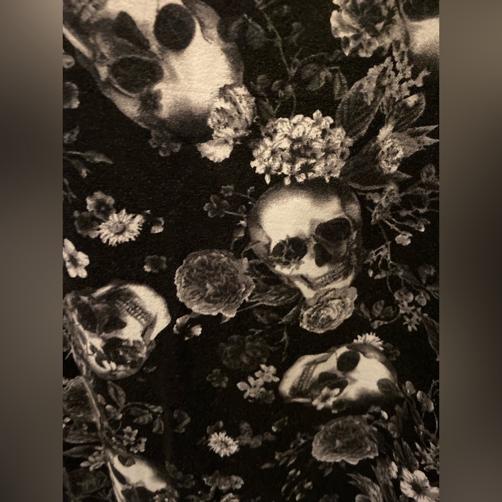 Warehouse one baseball jersey style skull, and flower design